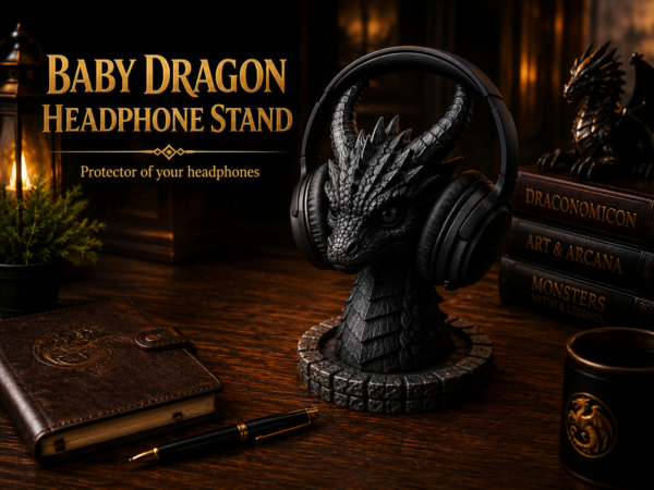 Baby Dragon Headphone Stand & Headset Holder by FoxForge 3D