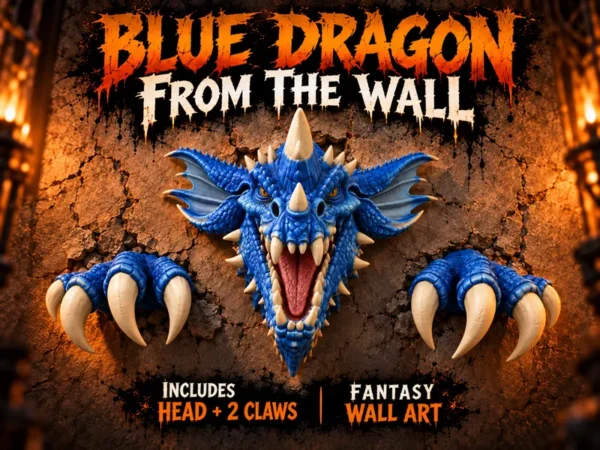 Blue Dragon from the Wall by FoxForge 3D