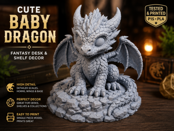 Cute Baby Dragon - Defend your desk with cuteness by FoxForge 3D