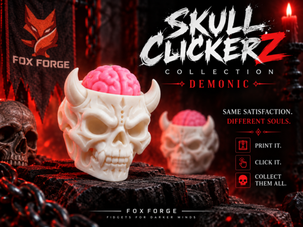 Demonic Skull Brain Clicker | Skull ClickerZ by FoxForge 3D