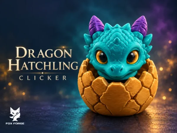 Dragon Hatchling Clicker | Baby Dragon Fidget by FoxForge 3D