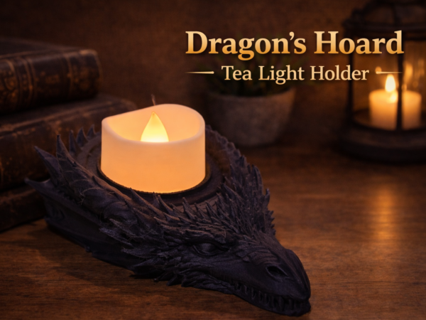 Dragon's Flame Dragonhead Tea Light by FoxForge 3D