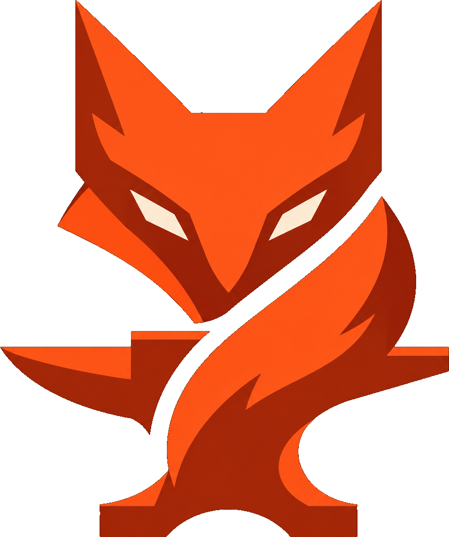 FoxForge orange fox and anvil logo