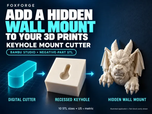 Keyhole Mount Cutter | Hidden Screw Recess Tool by FoxForge 3D