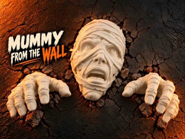 Mummy From the Wall - Halloween Wall Decor by FoxForge 3D