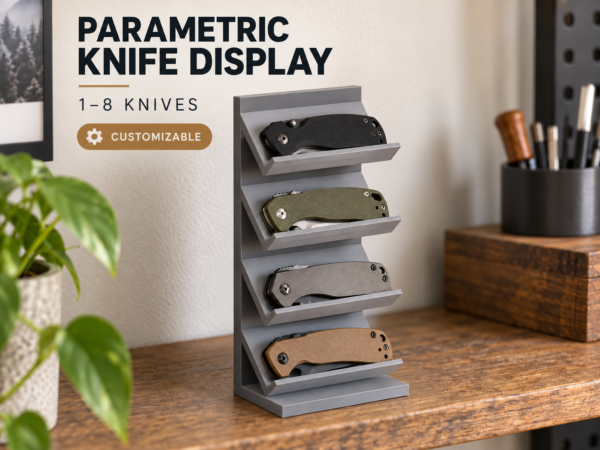 Parametric Knife Display (1-8 knives) Customize by FoxForge 3D