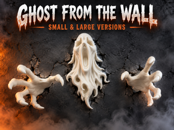 Screaming Wall Ghost with Reaching Claws – 2 Sizes by FoxForge 3D