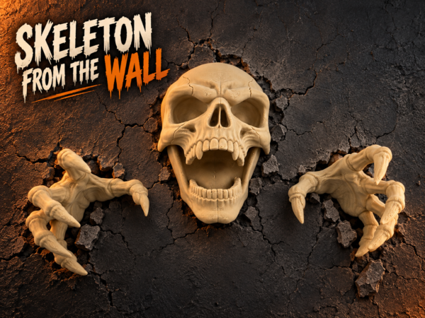 Skeleton Breaking Through the Wall by FoxForge 3D
