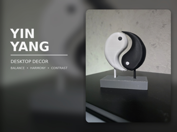 Yin Yang Balance - Minimal Modern Sculpture by FoxForge 3D